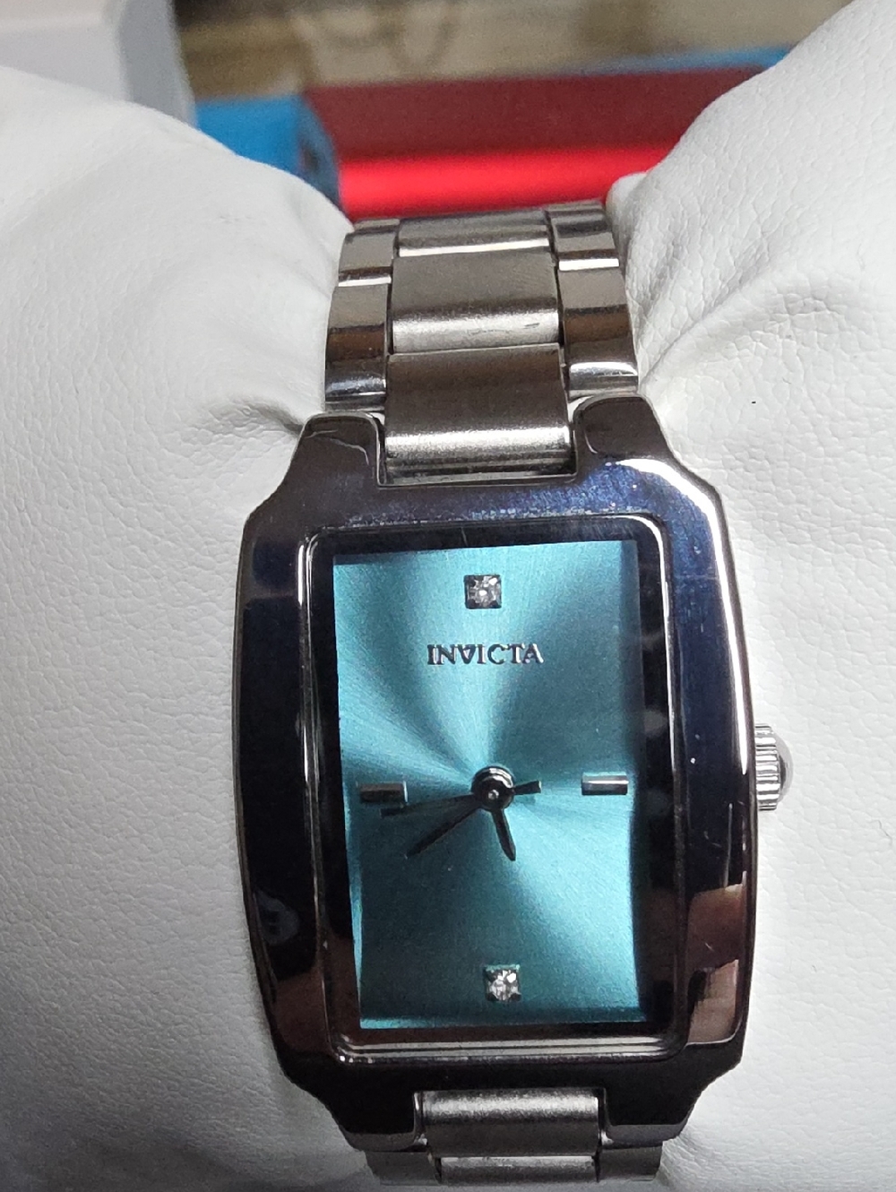 Invicta Stainless Steel Watch with Teal Sunburst Dial